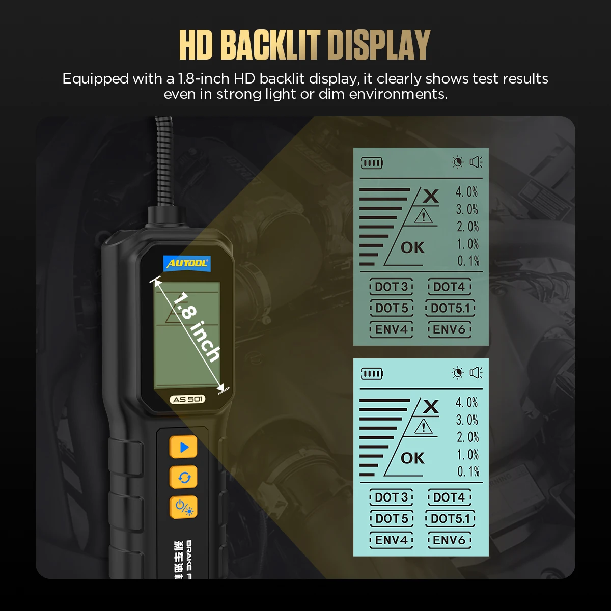 

Новый портативный тестер тормозной жидкости для автомобилей с 1,8-дюймовым дисплеем, 2026 года выпуска, для определения содержания воды, совместим с ENV4/6, DOT3/4/5/5.1