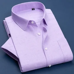 Chemise d'affaires à manches courtes pour hommes, personnalisée, trempée, coupe couvertes, imprimée, décontractée