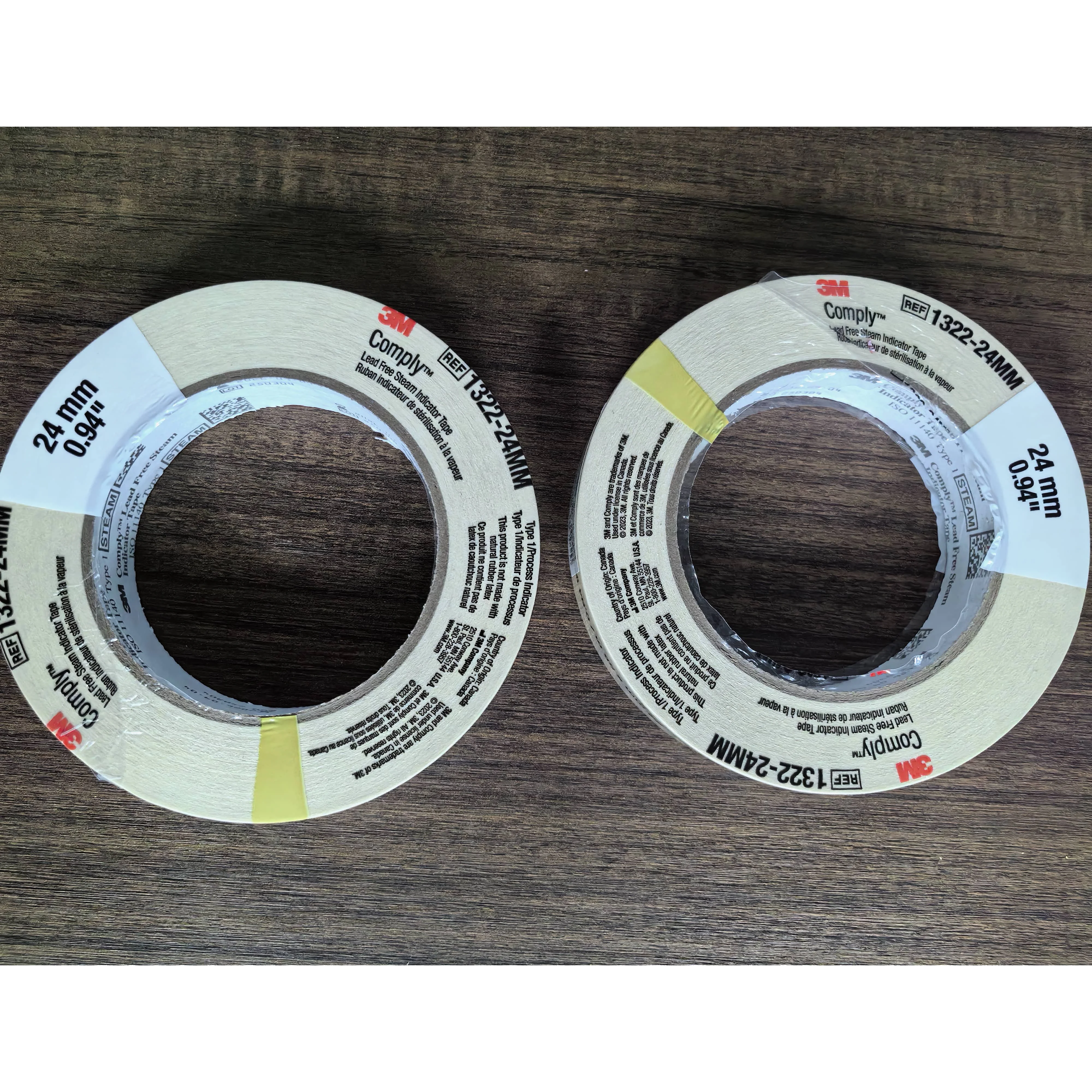 3M 1322 Dampfsterilisationsanzeigeband 24 mm × 55 m (neue und alte Verpackung wird zufällig versendet) 55 Meter pro Rolle