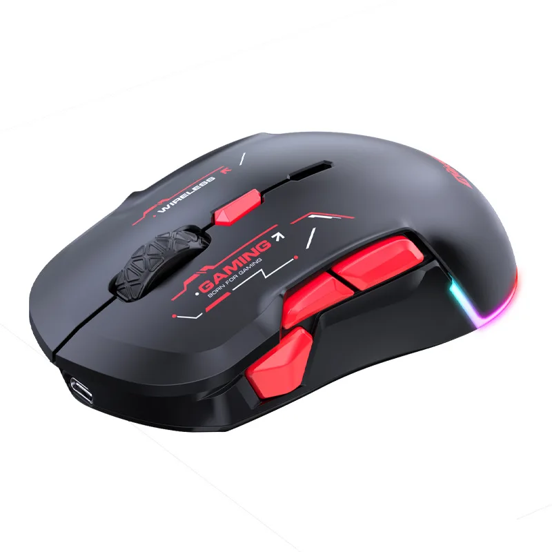 Imagem -06 - Modos Duplos sem Fio Gaming Mouse 2.4g Bluetooth 10000dpi Macro Rgb 10 Programáveis Recarregável Jogo Light Left Handed