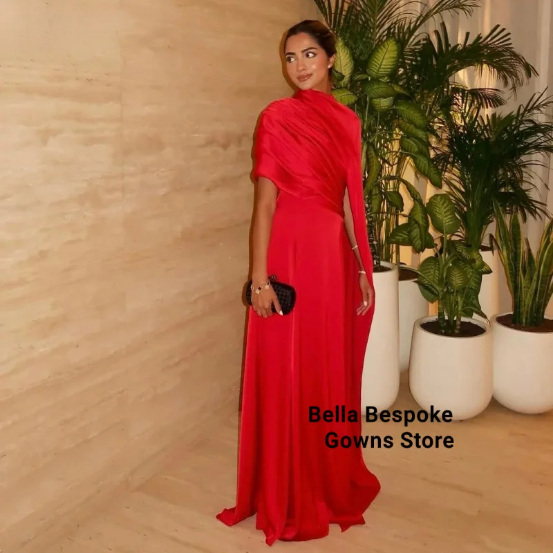 

Red Soft Satin Customized Formal Party Prom Dresses Saudi Arabia Women's Special Occasion Long Evening Gowns 2026