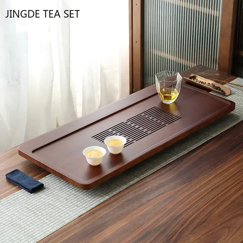 High Quality Bamboo Tea Tray Household Drawer Water Storage Drainage Tray Chinese Tea Set Supplies Tradition Teaware Tea Table