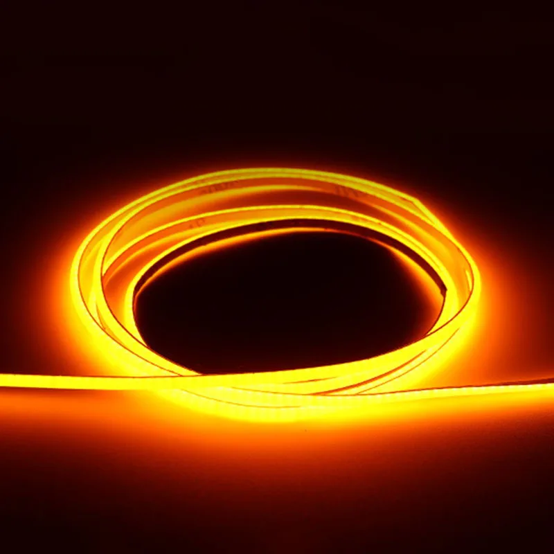 5v 12v Orange COB LED Strip Utlra Thin 2.7mm Flexible Ribbon Tape for car Lights Room Decor Amber 1800K 1900K 1m 2m 3m 5m 0.5m