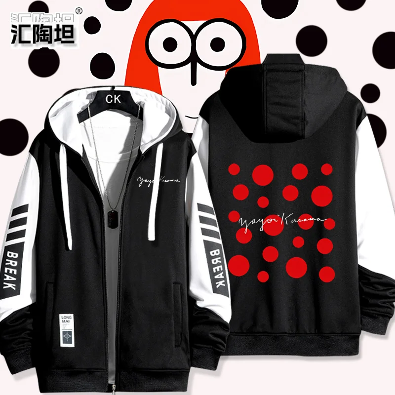 

Мужской кардиган Nara Artist с круглыми точками в стиле известной картины, осенне-зимняя одежда из полиэфирного волокна