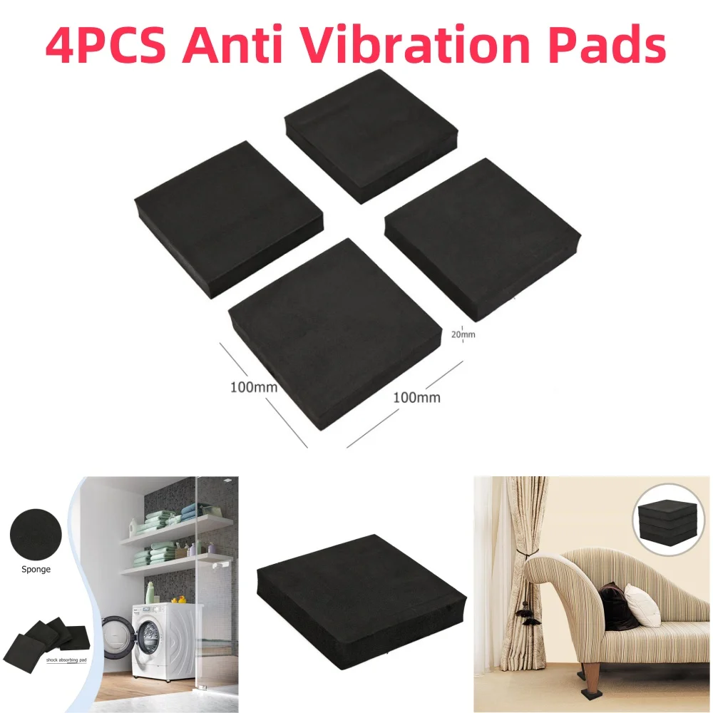 4pcs Anti-Vibration Pads Sponge Non-slip Mats Square Universal Silent Portable Multi-function Lightweight Kitchen Bathroom Tools