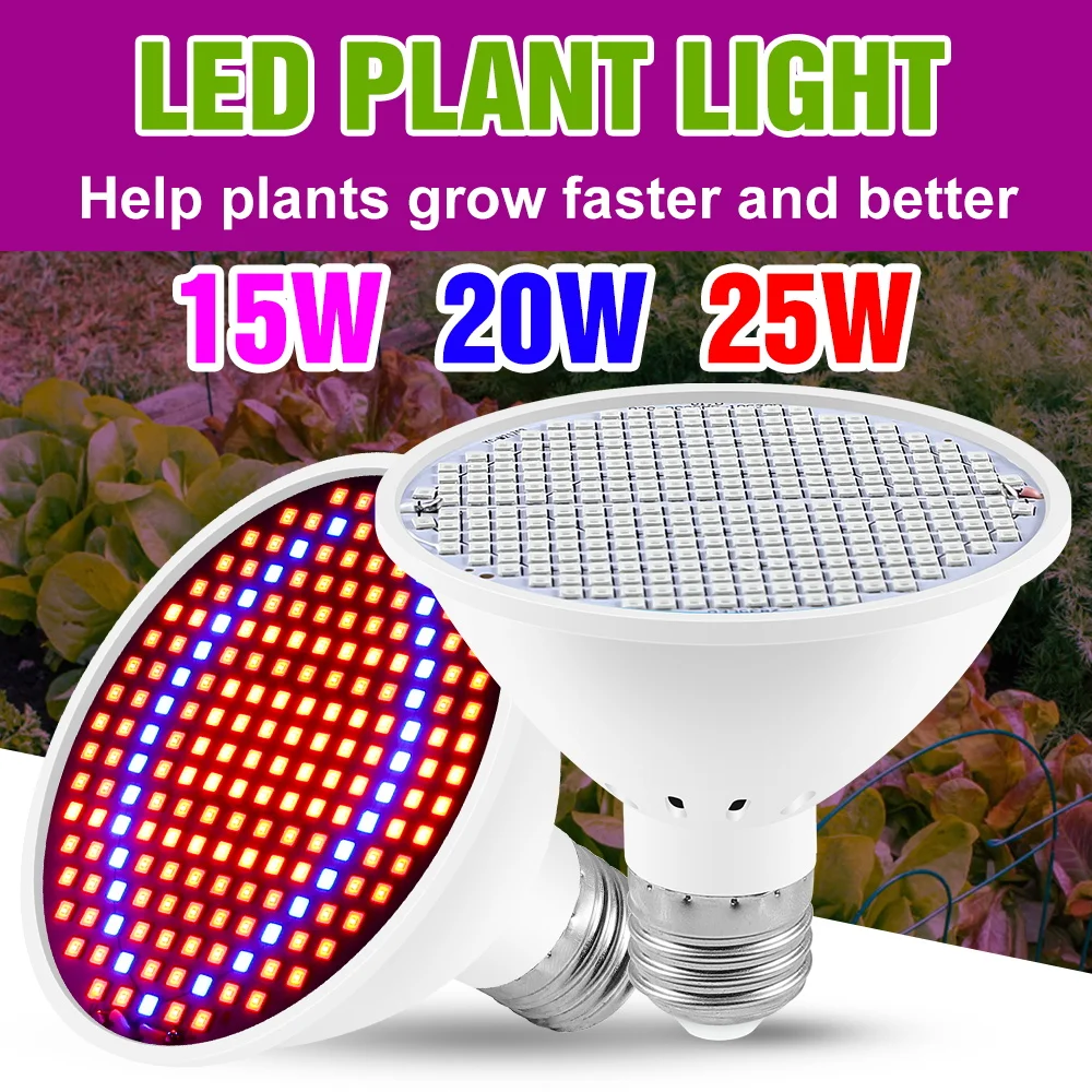 

25W Full Spectrum LED Plant Fill Bulb Indoor Grow Light E27 Greenhouse Tent Vegs Flowers Potted Fruit Succulent Cultivation Lamp