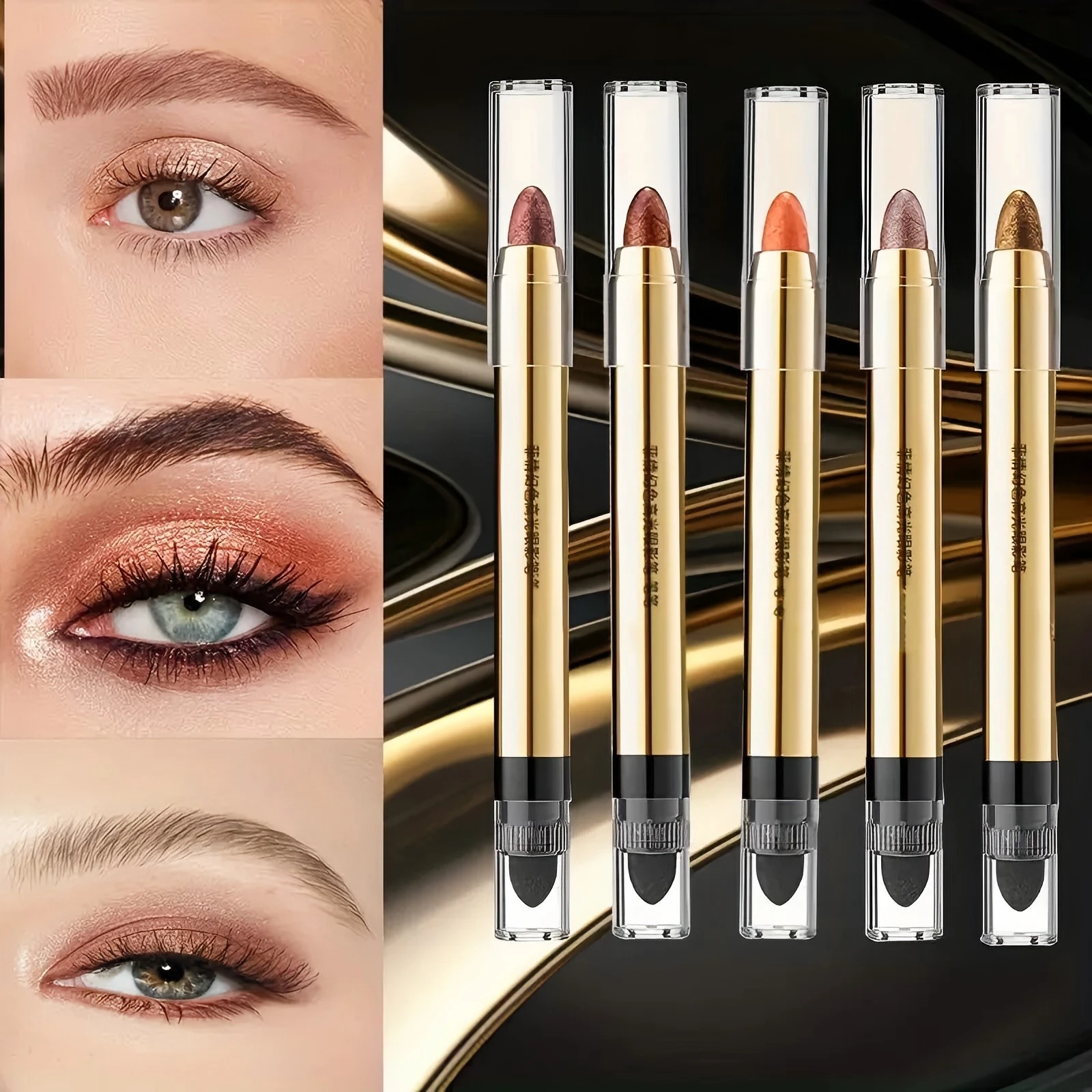 6 kolorów leniwy makijaż oczu rozświetlacz cień do powiek ołówek niebrudzący makijaż oczu naprawa rozświetlacz podwójny cień do powiek w sztyfcie