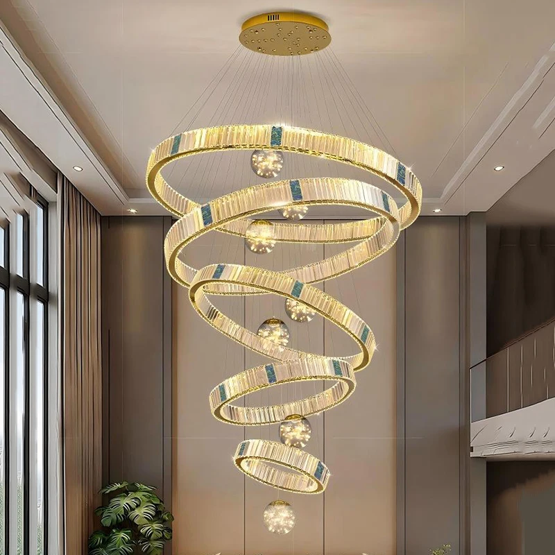 

Modern home decoration crystal chandelier, stair Pendant lamp, living room Pendant lights, interior lighting