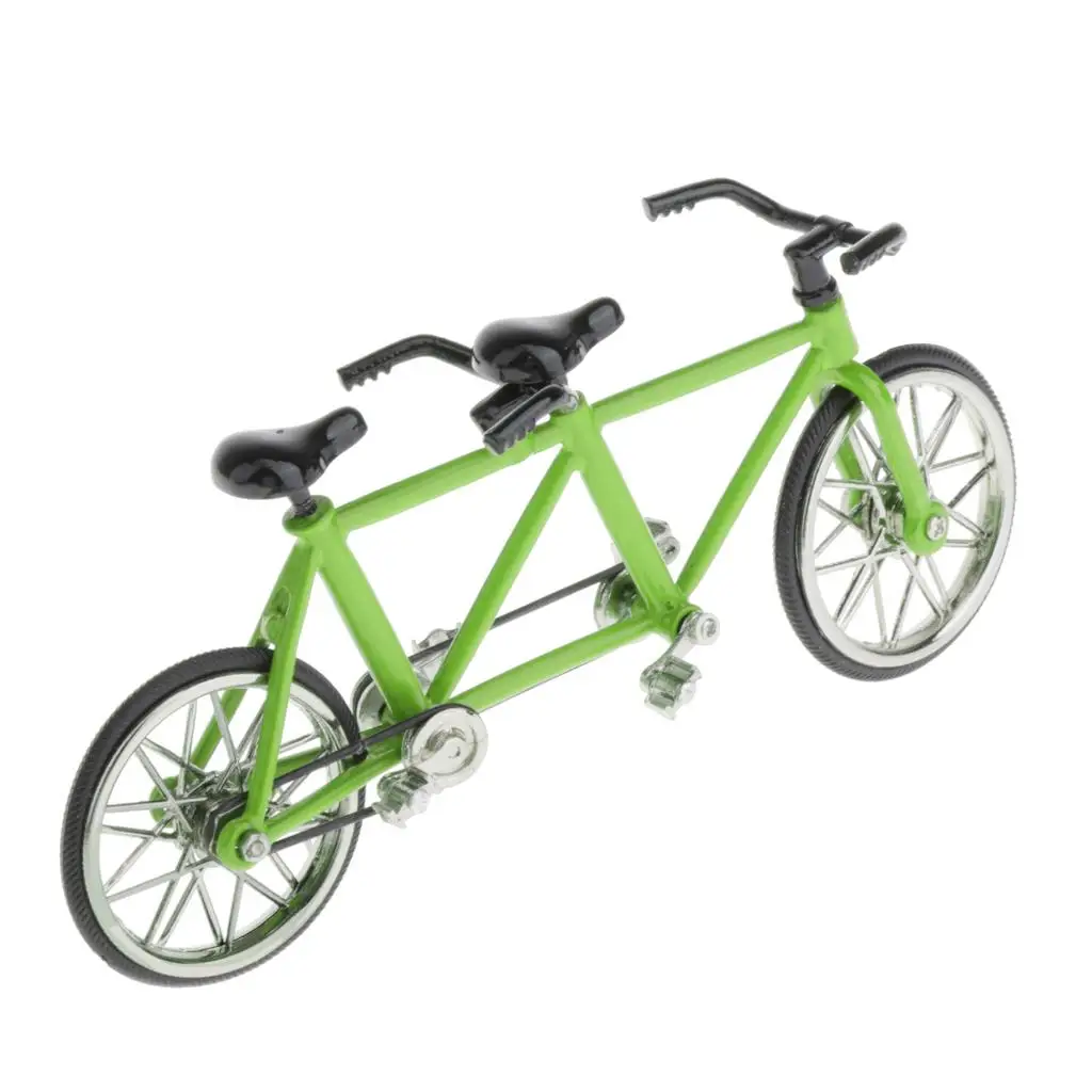 Unique Alloy Tandem Bicycle Replica Toy Creative Crafts Model for Office Shelf Ornament