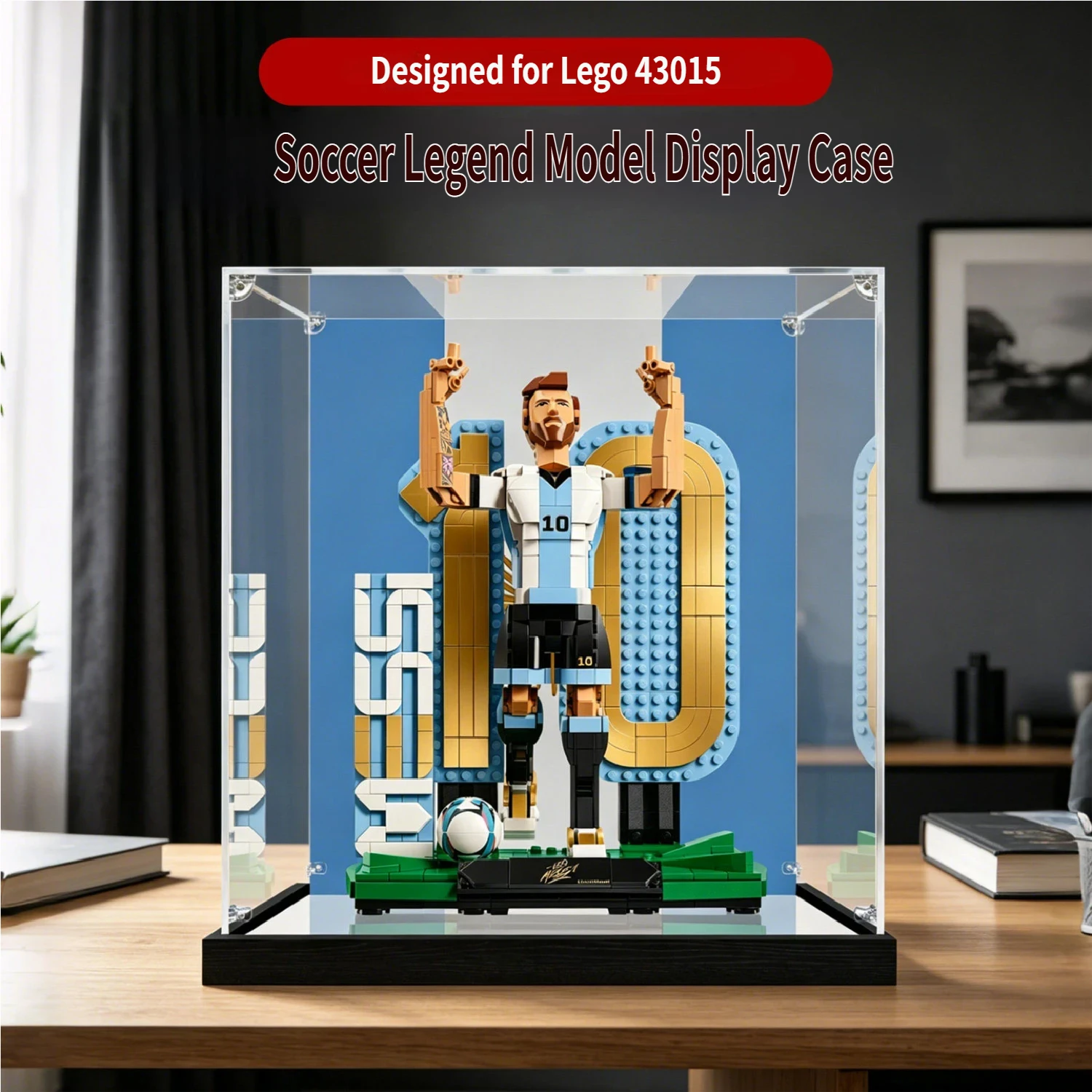 

Transparent Acrylic Display Case for Lego 43015 Classic Goal Moments Model, Clear Storage Box for 43015(Display Case Only)
