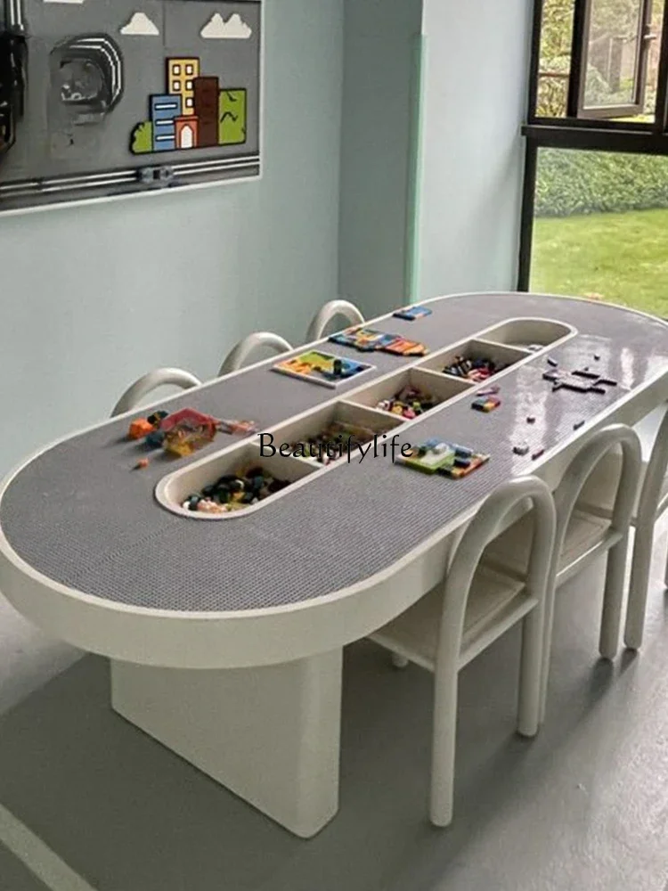 

Early education center reading table sales department rest area bookstore entertainment area handmade building block table