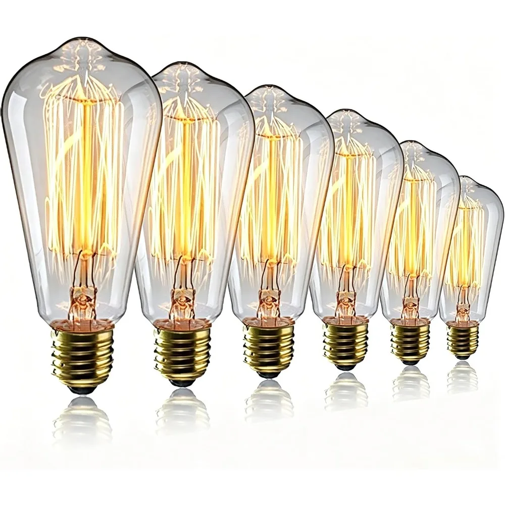 JOYINLED ST64 E27 Vintage Edison LED Bulb 40W Warm White 3000K Antique Filament Light Bulb 1/6/10PCS for Table Lamp Home Decor