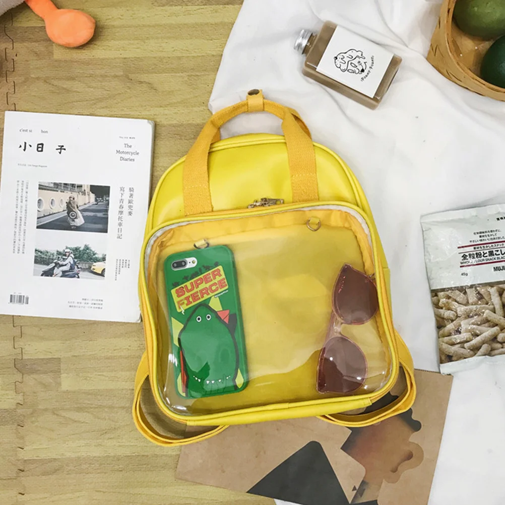 

Spacious Candy Color Backpack Smoothly Zippered Design Large Capacitive Space School Bag for Students Workers Women Yellow