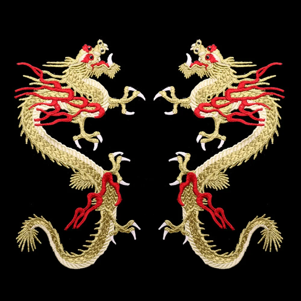 

NEW Embroidered Chinese Dragon Cloth Sticker Hand Sewing Applique DIY Clothes Stickers Patches For Clothing Accessories