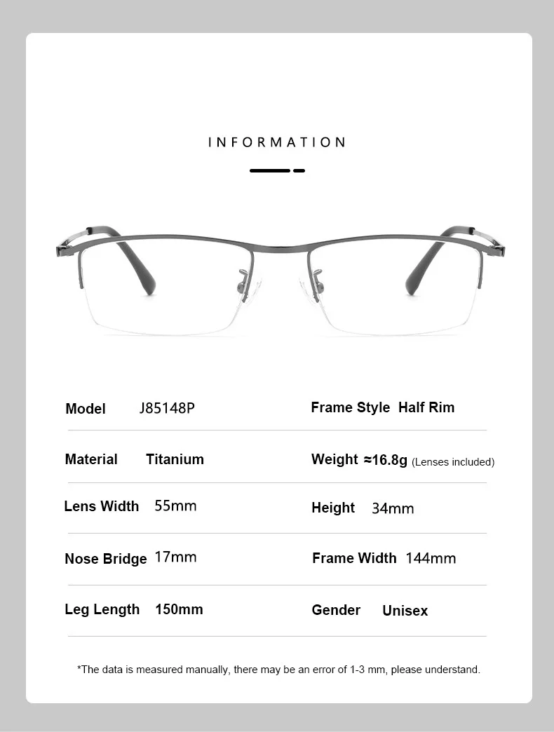 Ultraleichte Business-Brille aus Titanlegierung mit IP-Galvanisierung, Vollrand-Brillengestell für Herren, für Kurzsichtigkeit, Lesebrille, verschreibungspflichtige Brillen – Detail 14