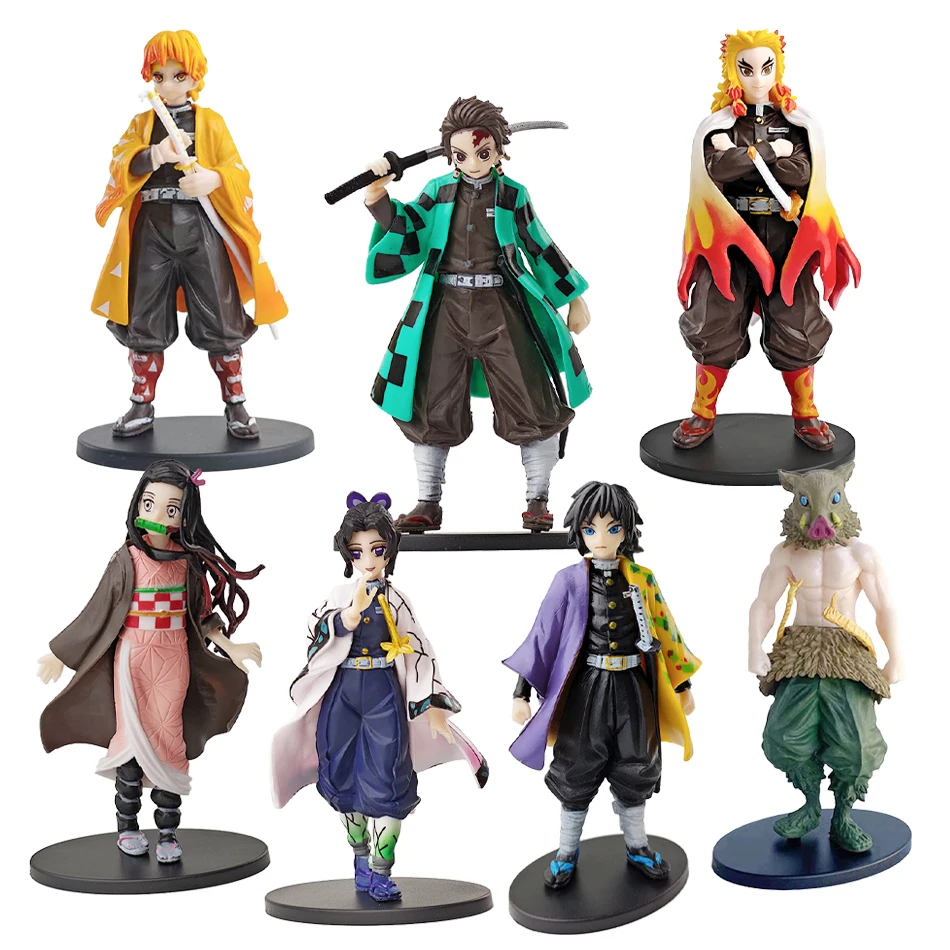 أنيمي شيطان سايير شيطان القاتل كيميتسو نو يابا الشكل كامادو تانجيرو عمل الشكل Agatsuma Zenitsu Nezuko المحارب البلاستيكية نموذج اللعب