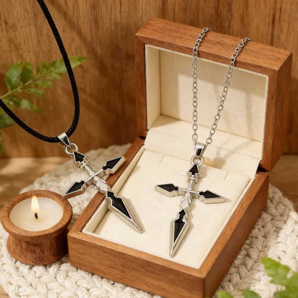 Fate Zero Stay Night Anime Saber Emiya Cross Pendant Necklace Unisex Manga Jewelry Gift