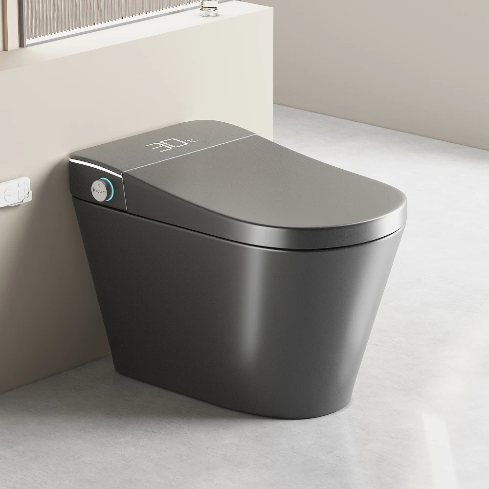 Unique Smart Toile,  One Piece Toilet with Bidet Built In,Intelligent Toilet Auto Open/Close Seat. Bidet toilet with Dryer and Warm Water. Grey