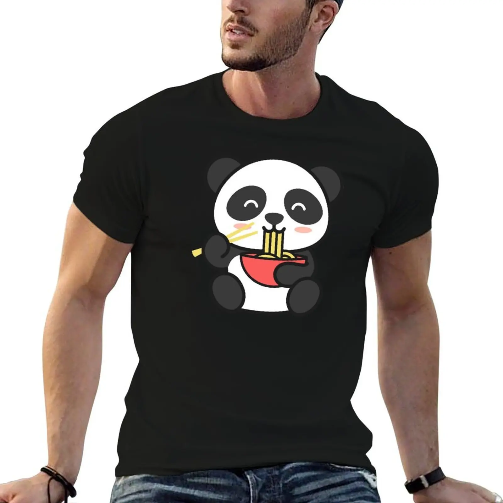 

Ramen Panda Slurp T-Shirt man t shirts high quality luxury brand t shirt man luxury t shirts for man graphic funny T-shirt