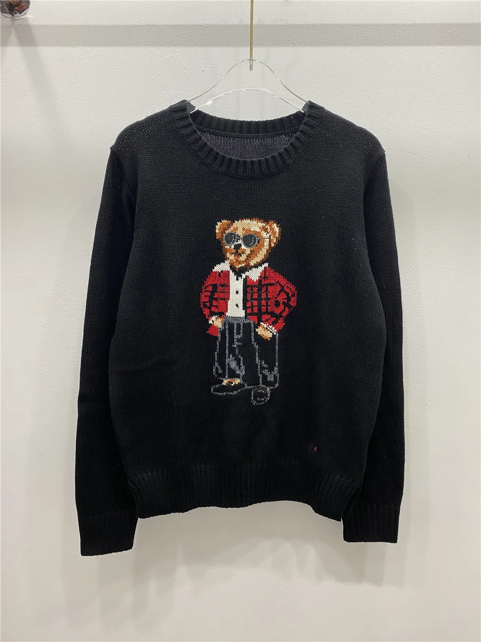 2025 New Men's And Women's Autumn/winter High Quality Sweater Embroidered Rl Bear Long Sleeve Knitted Hoodie Couple Cotton