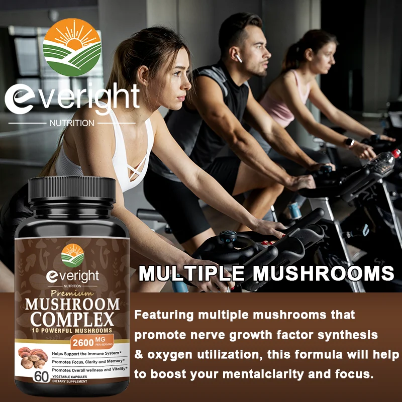 Lion\'s Mane Mushroom can enhance brain plasticity. NGF improves IQ, memory, and concentration，Supplement made in the USA