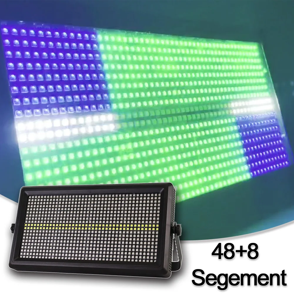 LED 200W RGB+W 48+8 Segement Strobe Effect Light For Party Wedding Stage Lights For Dj Disco Aluminum Case DMX Music Controller