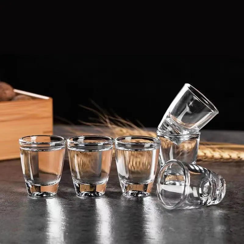 12pcs Crystal Bullet Glass Small Fashionable Light and Luxurious Spirit Cup Swallow Thick Bottom Rock Cup Available Family Party