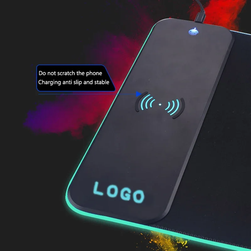 RGB Wireless Charging Mouse Pad Charger Waterproof for Mobile Phone Gaming Mousepad Desktop PC Laptop Tablet Mouse Mat 800×300mm