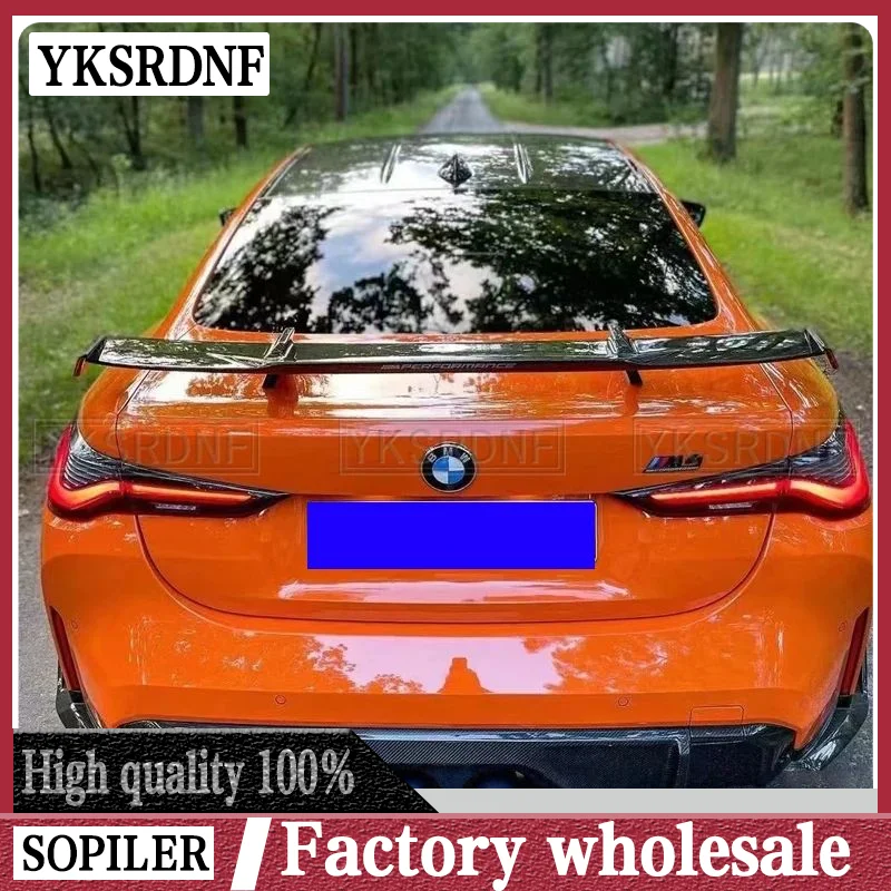 For BMW 4-Series G82 F36 G80 G23 G22 2-Door Sedan & 2020-2022 M4 Style Rear Wing Spoiler Lip Real Carbon Fiber Trunk Spoiler