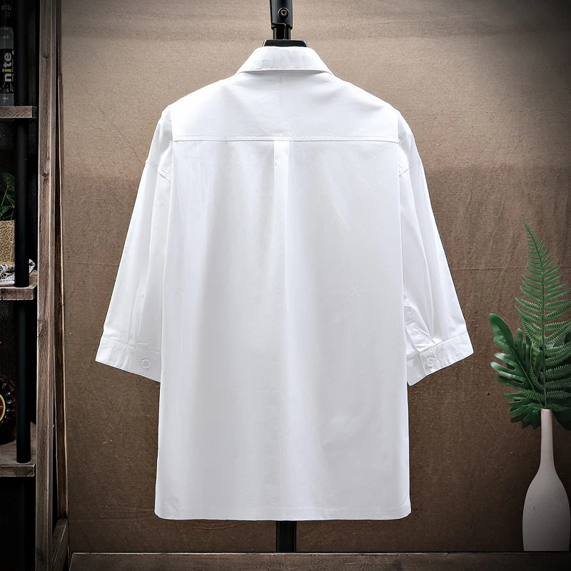 Summer Fashion Trendy Solid Color American Style Workwear Short Sleeve Shirt Men's Casual Loose Fit Sports High Quality Shirt