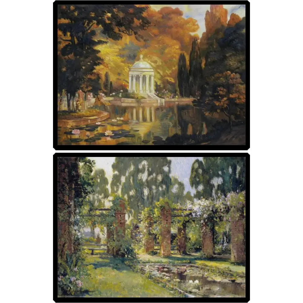 Colin Campbell Cooper pintura al óleo de paisaje piscina Parque de príncipes Santa Bárbara cuadro pintado a mano sobre lienzo para decoración de sala de estar