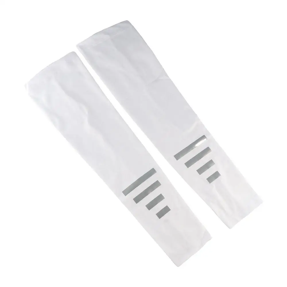 Fluorescent Reflective Arm Warmers Spandex/Elastane Quick-drying Ice Silk Sleeves Black Armguards Cuff UV Protection Arm Covers
