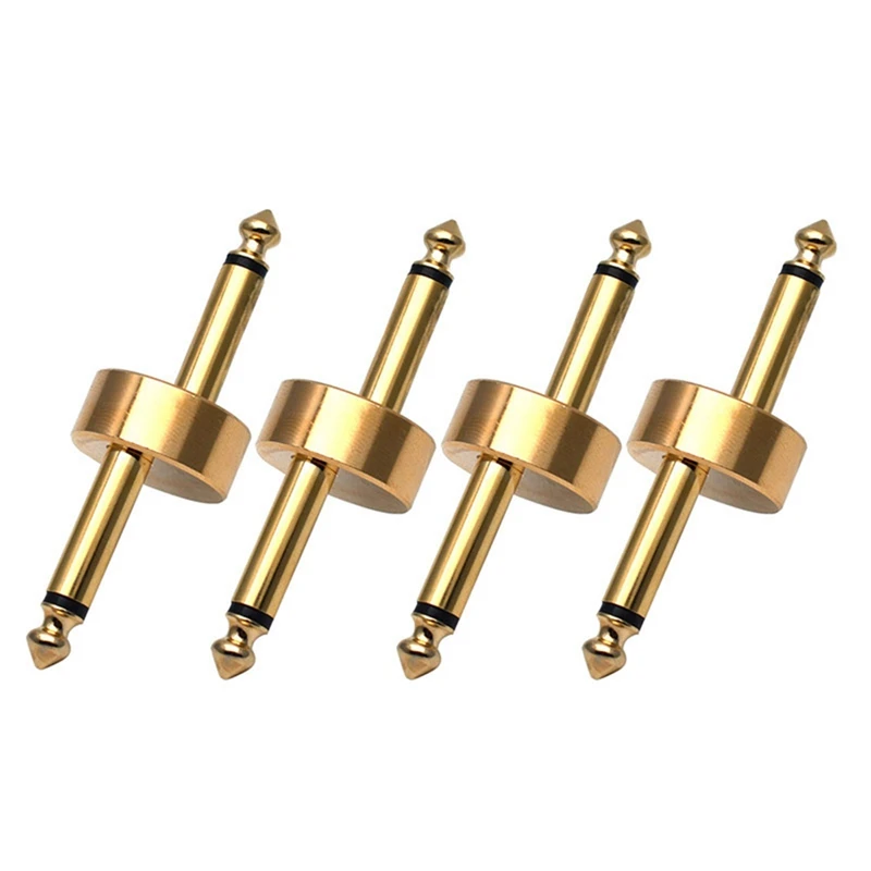 

4 Pcs Guitar Effect Pedal Jack Connector Plug Metal Solder Connection Coupler Crank Jumper Patch