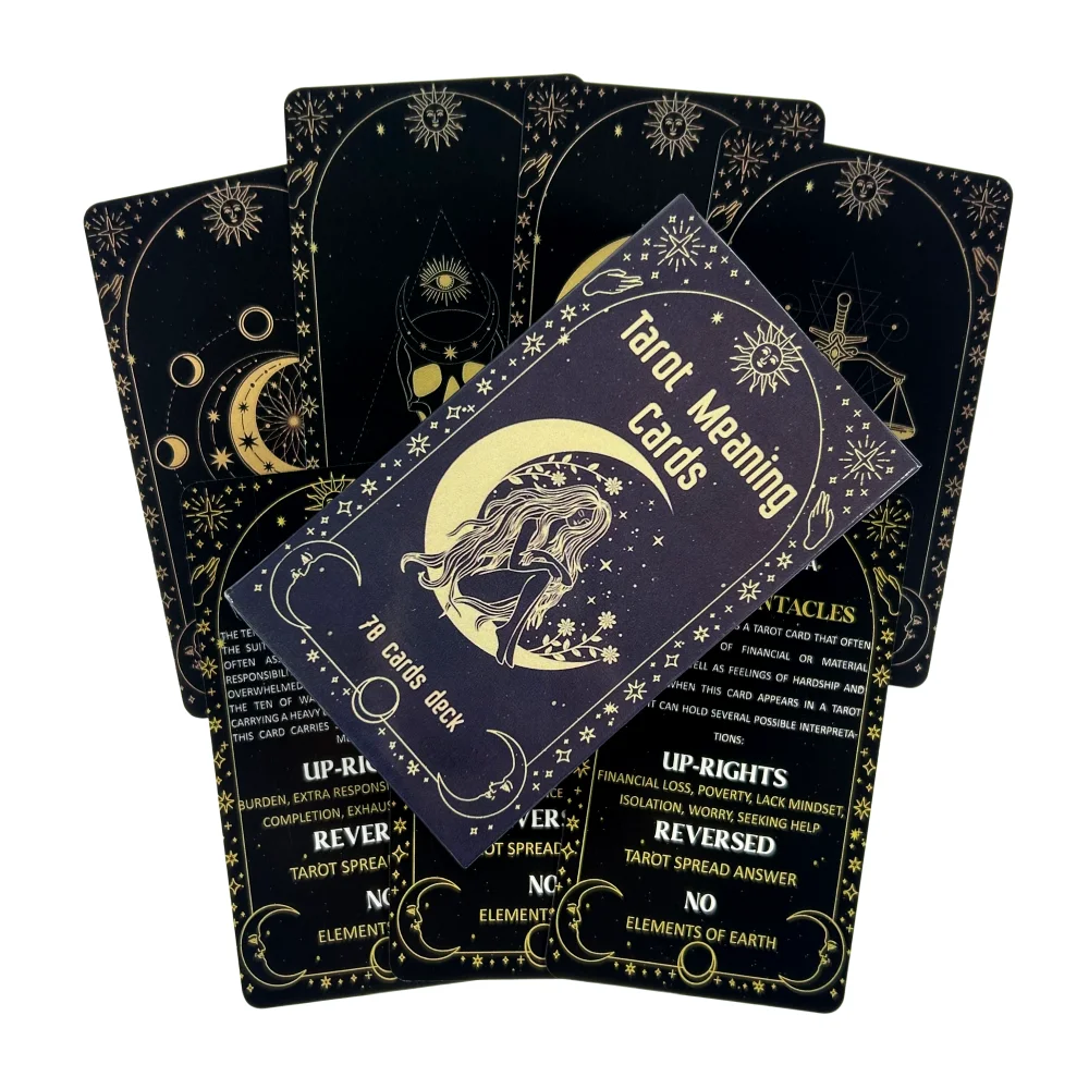 Meaning Tarot Cards 78 Cards Deck English Visions Divination Edition Board Game for Beginners Pocket Size Tarot Learning Deck