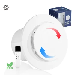 KCvents-ventilador de aire circular con Control remoto Reversible para baño, habitación, cocina, hogar, respetuoso con el medio ambiente, 4/6/8 pulgadas