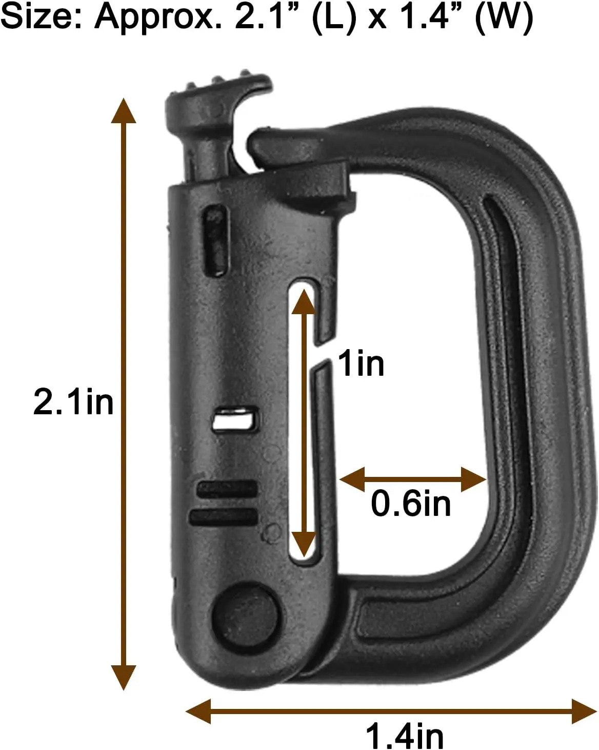 5Pcs Plastic D-Ring Tactical Carabiner Grimlock Lock Hard Hook Buckle Clip For Molle Webbing Accessories Backpack/Pouch/Bag/Belt