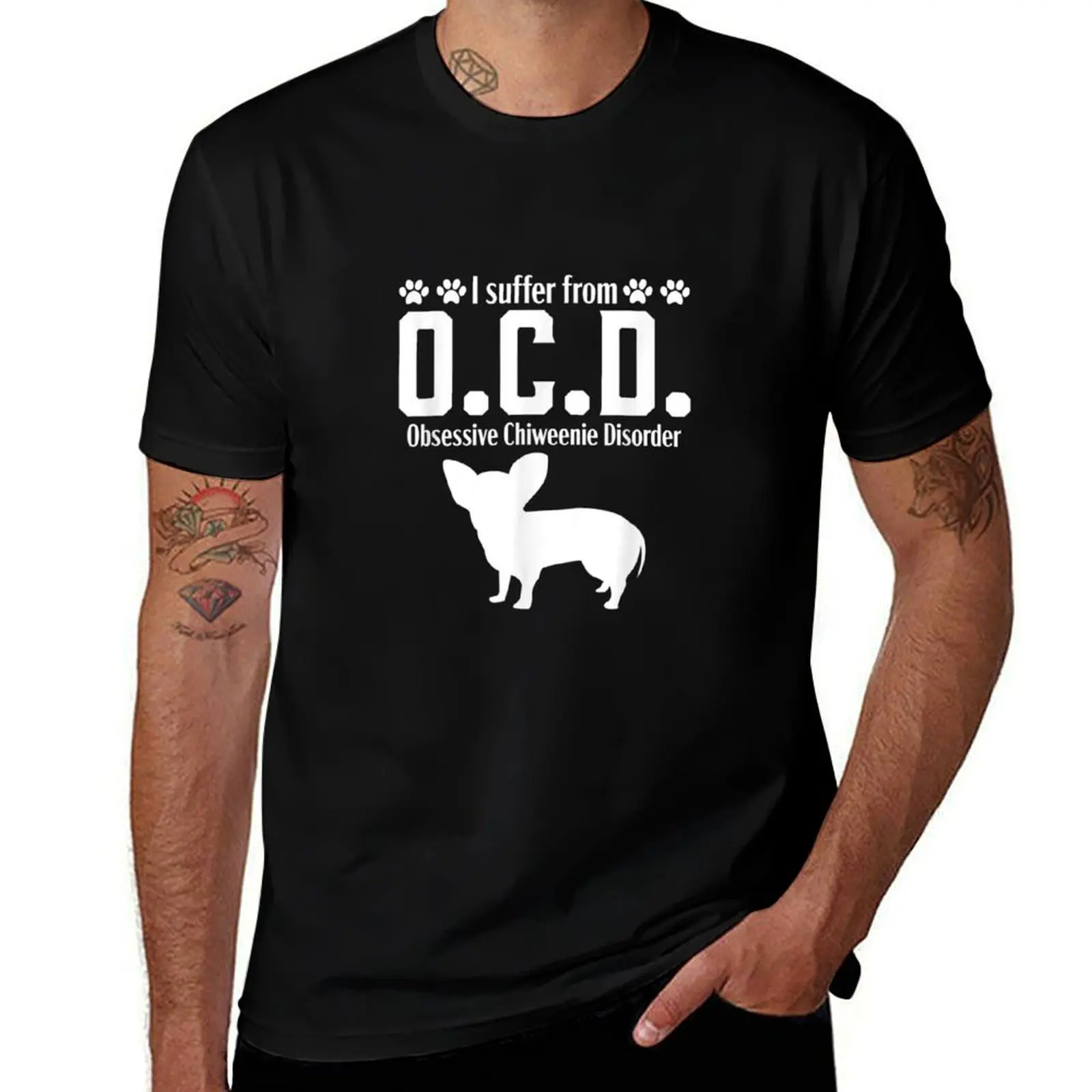 

Chiweenie Mom And Dad Cute And Funny OCD Dog Owner Gift T-Shirt cotton t shirts man 100% T-Shirt