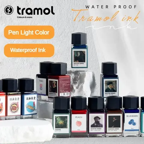 Bilashmart Tramol 26 Colors 18ml Various Colors Ink Glass Bottled Ink Fountain Pens Ink Cartridge School Office Supplies Stationery
