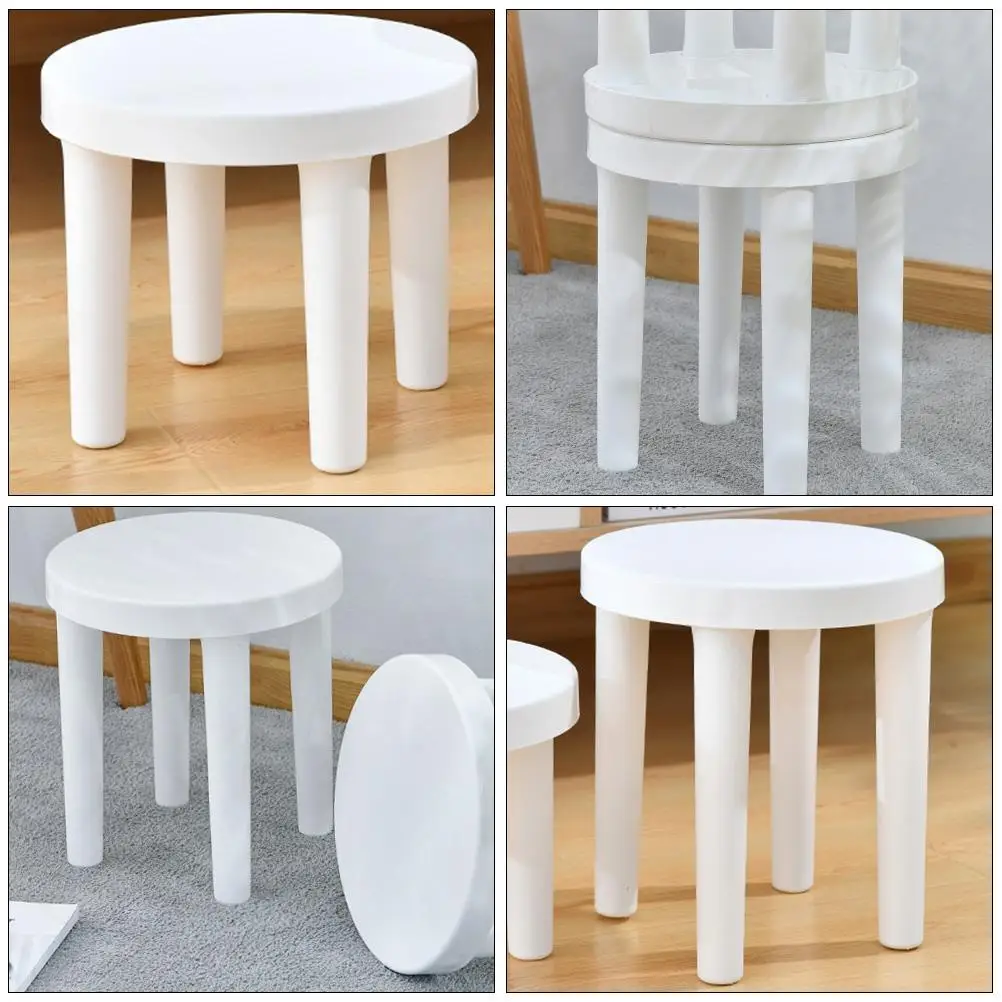 

Plastic Stool Lightweight Bathroom Kids Toddler for Kitchen Household Shower Non Slip Step Foot Toilet Gift Choice Round
