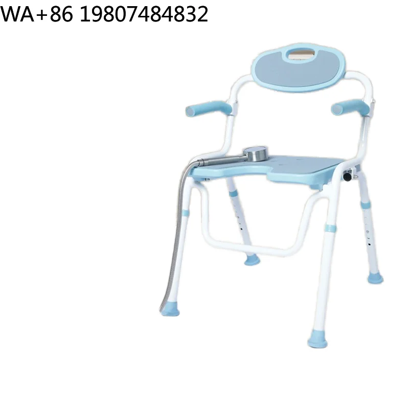 Aluminum Alloy Fold Wall Bath Chair Lightweight Anti-slip Stable Support Auxiliary Seating For Elder Pregnant Disabled Bathroom