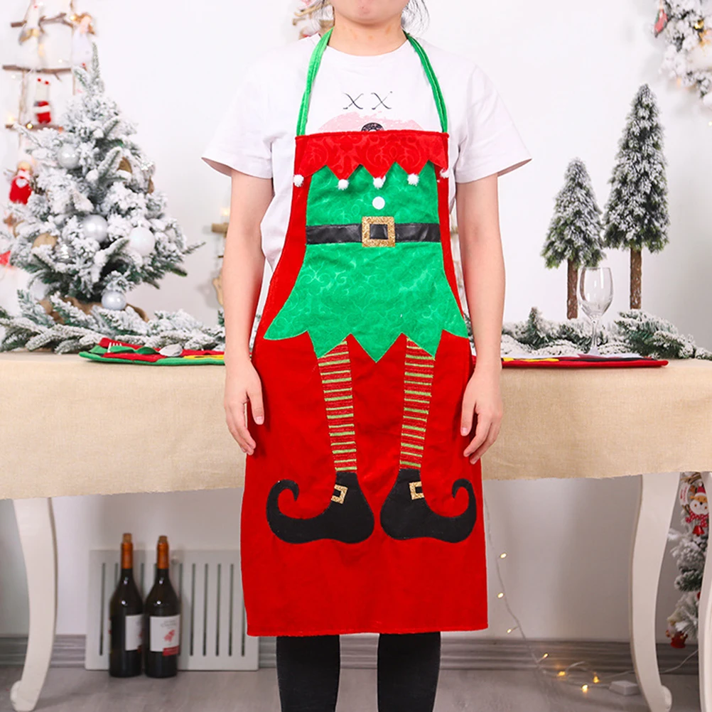 

1pc Christmas Apron Sleeveless Kitchen Cooking Serving Wear Holiday Party Home Baking Workwear Festive Decor Gift