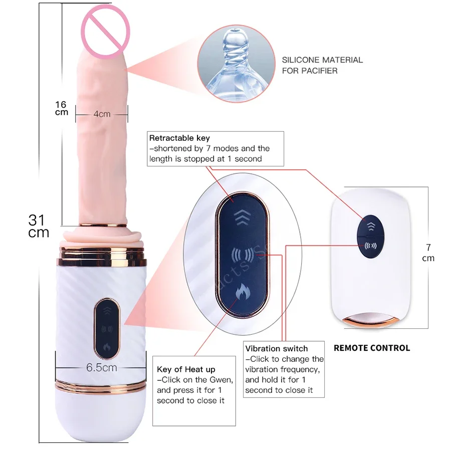 Wireless Remote Control Automatic Masturbation Pumping Gun Sex Machine Telescopic Dildo Vibrators for Women Sex Toys for Women