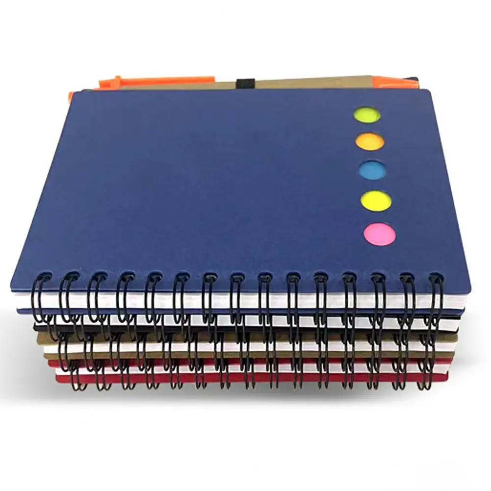 Spiral Notebook Coil Book with Pen And Sticky Note Planner Notebook for Office Work School