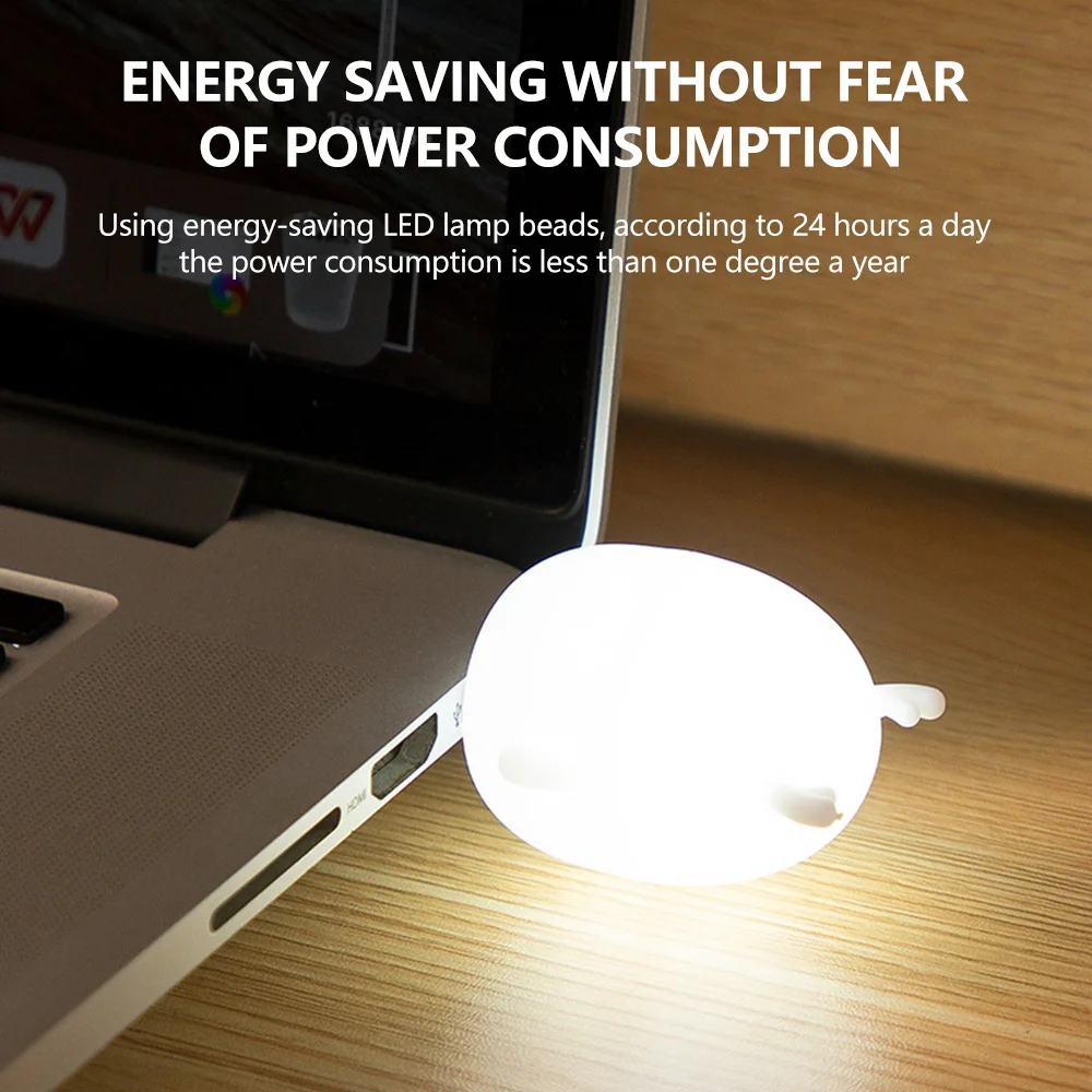 

1pc USB Plug Lamp Mini Night Light Gift Computer Mobile Power Charging Small Book Lamps LED Eye Protection Square Reading Light