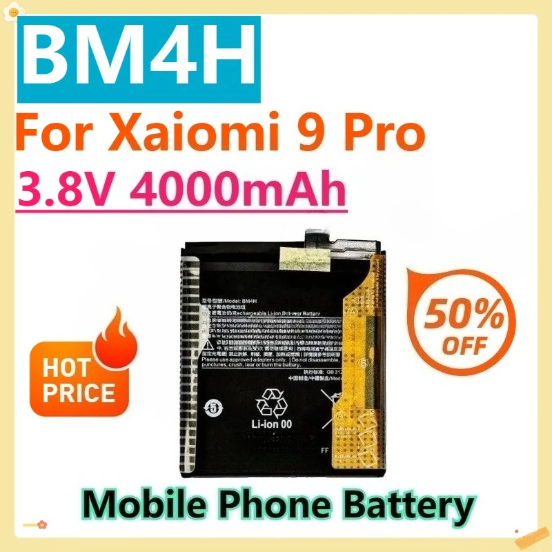 

For Xaiomi 9 Pro BM4H 3.8V 4000mAh High Quality Replacement Lithium Battery with Free Tools Kits