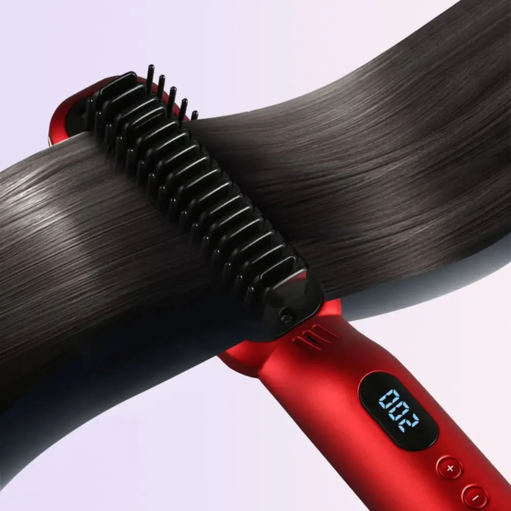 

Портативный беспроводной выпрямитель для волос, 8 настройков температуры, перезаряжаемая расческа для прямых волос, мини-расческа для выпрямления волос типа C