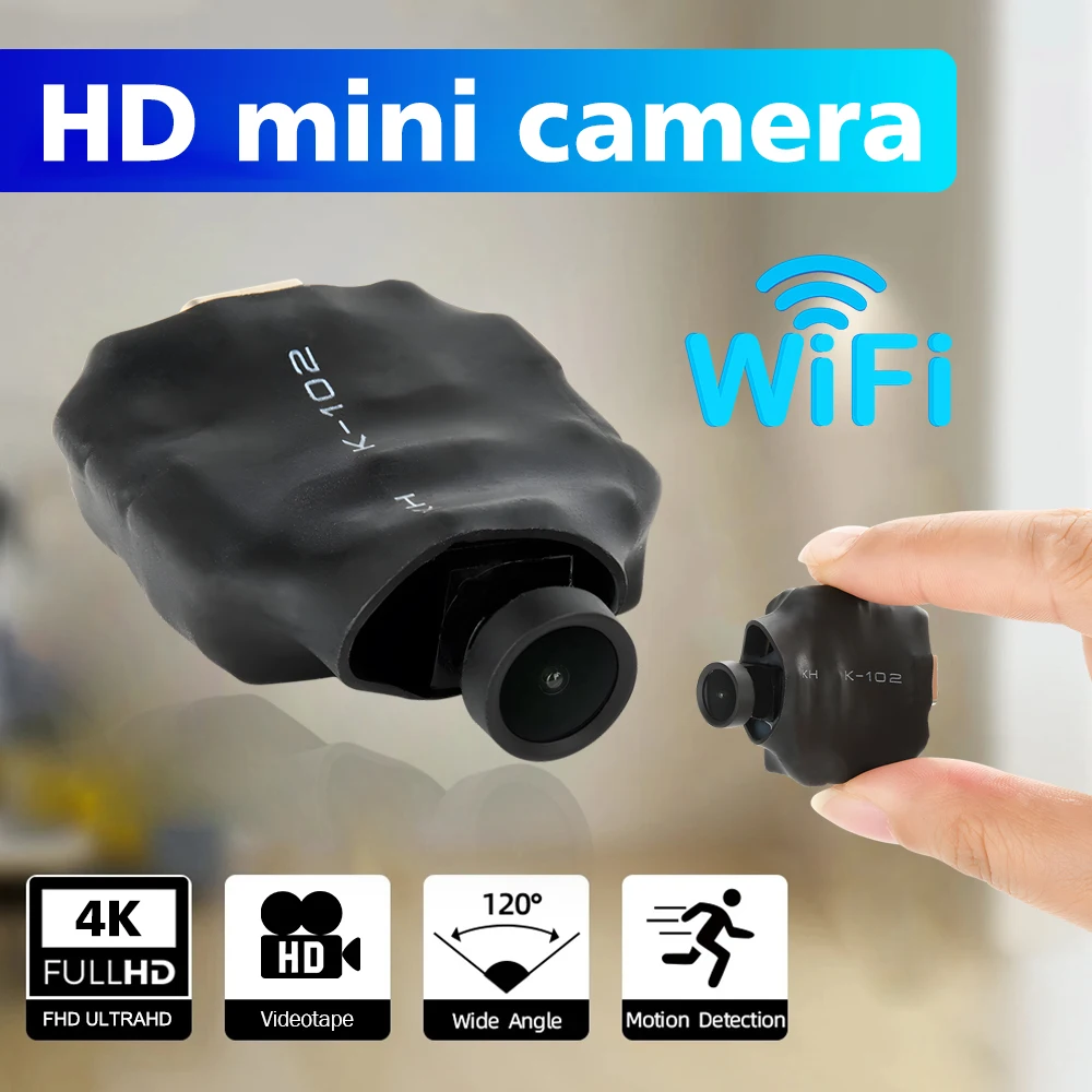 

4K HD Беспроводная Wi-Fi IP Микро Мини Самая маленькая камера DIY Камера 5-кратный зум Обнаружение движения Удаленный просмотр Поддержка облачного хранения