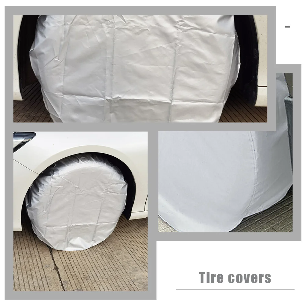 

4 pcs Tire Covers Rv Universal Wheel Protector Oxford Fabric Sun Rain Dust Dog Urine Proof For Truck Trailer Wheel Accessories