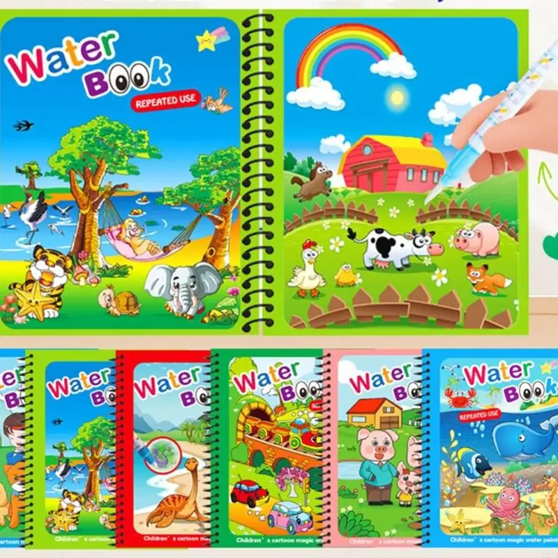 Wielokrotne użycie farb wodnych dla dzieci przenośne rysowanie edukacyjne Zabawki Zabawki Imagination and Color Recognition A2UB