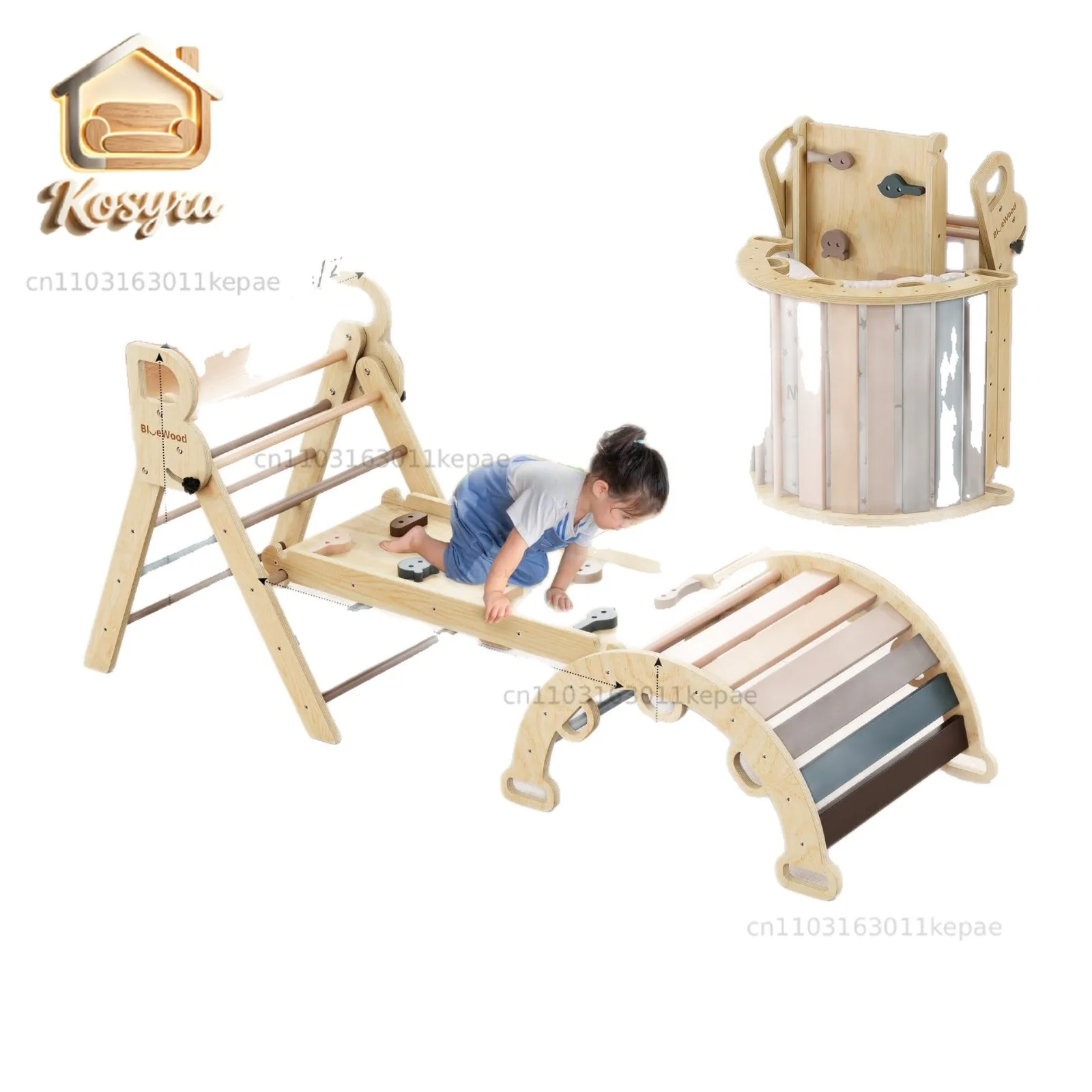 

Cross-border Children's Outdoor Climbing Frame Sensory Integration Trainer Indoor Playground Climbing Toys Solid Wood Slide
